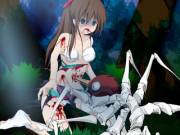 Girl Stabbed By Skeleton-Bird-Things