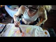 Me Painting The Sheet I Will Cut Notes From For Panty Sales :)