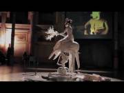 Naked And On A Contraption In An Art Gallery