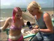 Wudja Cudja Girl Covered In Food, Taped To Pier